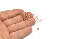 4mm Jump Ring, 250 Rose Gold Tone Brass Jump Rings (4x0.7mm) A0997