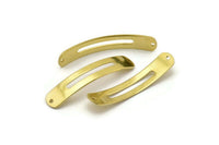 Brass Bracelet Blank, 12 Raw Brass Bracelet Blanks with 2 holes (43x8x0.80mm) A1114