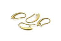 Brass Hooks, Ear Wires, 6 Raw Brass Earring Wires, Earring Hooks (18x10mm) Bs 1023--y026