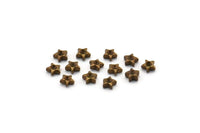 100 Raw Brass Star Setting  ( 3mm) F076