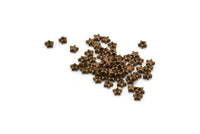 100 Raw Brass Star Setting  ( 3mm) F076