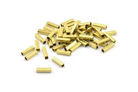 Geometric Tube Bead, 100  Raw Brass Square Tubes (2x8mm) Bs 1563 A0717