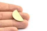 Brass Circle Blank, 10 Raw Brass Semi Circle Blanks Without Holes (30x15x0.80mm) B0156