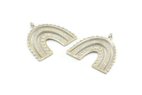 Silver Charm, 925 Silver, Silver Pendants, Charm Pendants, Silver U Shape Charms With 1 Loop (24x22x1.2mm) N1471