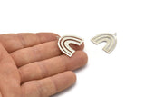 Silver Charm, 925 Silver, Silver Pendants, Charm Pendants, Silver U Shape Charms With 1 Loop (24x22x1.2mm) N1471