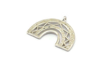 Silver Charm, 925 Silver, Silver Pendants, Charm Pendants, Silver U Shape Charms With 1 Loop (24x18x1.2mm) N1473