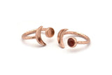 Rose Gold Ring Settings, 1 Rose Gold Plated Brass Moon And Planet Ring With 1 Stone Setting - Pad Size 6.2mm BS 1964 Q0120