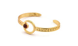 Gold Round Cuff, Gold Plated Brass Round Cuff Stone Setting With 1 Pad -  Pad Size 6mm N1681