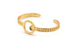 Gold Round Cuff, Gold Plated Brass Round Cuff Stone Setting With 1 Pad -  Pad Size 6mm N1681