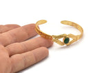 Gold Star Cuff, Gold Plated Brass Star Cuff Stone Setting With 1 Pad -  Pad Size 8x6mm N1650