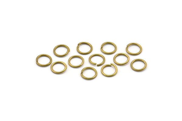 7mm Jump Rings - 250 Raw Brass Jump Rings (7x0.80mm) A0325