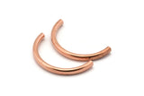 Copper Noodle Tubes - 10 Raw Copper Semi Circle Tubes (4x43mm) D0506