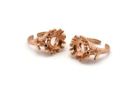 The Queen Ring Settings, 1 Rose Gold Plated Queen Ring Setting with Pad Size 10mm U043 Q0249