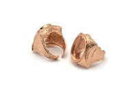 Rose Gold Lord Rings, 1 Rose Gold Plated Lord Ring Setting with Pad Size 21x15mm - Royal Series U052