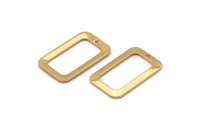 Gold Rectangle Charm, 4 Gold Plated Brass Rectangle Charms With 1 Hole, Earrings, Findings (25x15x1mm) D1156 Q855