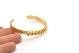 Gold Star Cuff, Gold Plated Brass Star Cuff Stone Setting With 7 Pads - Pad Size 6x4mm N1656