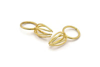 Brass Ring Blank, 5 Raw Brass 6 Claw Ring Blanks For Natural Stones N0045