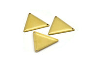 2 Holes Triangle, 20 Raw Brass Triangle Pendant Charms with 2 Holes (22x25mm) Brs 3014 A0052