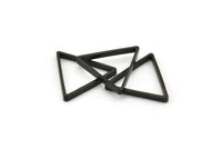 Black Triangle Charm - 24 Oxidized Brass Black Triangle Charms (20mm) BS 1198 S473