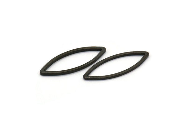 Black Marquise Ring , 50 Oxidized Brass Black Marquise Ring, Connector, Charms  (7x19x0.80mm) D0040 S506