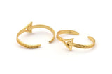 Gold Triangle Cuff, Gold Plated Brass Triangle Cuff Stone Setting With 1 Pad - Pad Size 6mm N1677