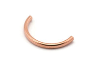 Copper Noodle Tubes - 10 Raw Copper Semi Circle Tubes (4x43mm) D0506