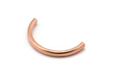 Copper Noodle Tubes - 10 Raw Copper Semi Circle Tubes (4x43mm) D0506