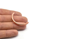 Copper Noodle Tubes - 10 Raw Copper Semi Circle Tubes (4x43mm) D0506