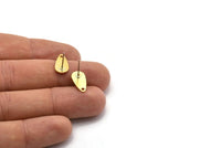 Brass Drop Earring, 10 Raw Brass Drop Stud Earrings With 1 Hole (14x7x0.80mm) M449 A1992