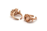 The Queen Ring Settings, 1 Rose Gold Plated Queen Ring Setting with Pad Size 10mm U043 Q0249