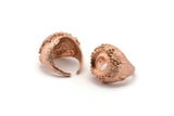 Duke Ring Settings - 1 Rose Gold Plated  Brass Duke Adjustable Ring Setting with 2 Holes - Pad Size 12mm E385 Q0542