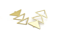 Brass Triangle Earring, 4 Raw Brass Triangle Earring With 1 Loop (47x30x1mm) M01809 A2247