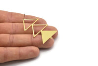 Brass Triangle Earring, 4 Raw Brass Triangle Earring With 1 Loop (47x30x1mm) M01809 A2247