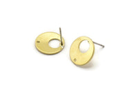 Brass Round Earring, 12 Raw Brass Round Earring With 1 Hole (13x0.80mm) M01645 A2466