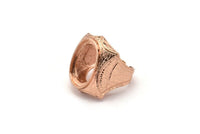 Rose Gold Lord Rings, 1 Rose Gold Plated Lord Ring Setting with Pad Size 21x15mm - Royal Series U052