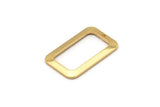 Gold Rectangle Charm, 4 Gold Plated Brass Rectangle Charms With 1 Hole, Earrings, Findings (25x15x1mm) D1156 Q855