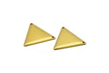 2 Holes Triangle, 20 Raw Brass Triangle Pendant Charms with 2 Holes (22x25mm) Brs 3014 A0052