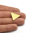 2 Holes Triangle, 20 Raw Brass Triangle Pendant Charms with 2 Holes (22x25mm) Brs 3014 A0052