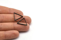 Black Triangle Charm - 24 Oxidized Brass Black Triangle Charms (20mm) BS 1198 S473