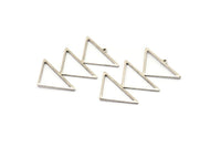 Antique Silver Brass Triangle Charm, 4 Silver Brass Triangle Charms With 1 Loop (47x30x1mm) M01791