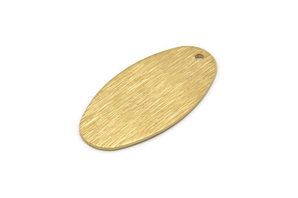 Brass Oval Blank, 12 Raw Brass Textured Oval Stamping Blanks With 1 Hole (30x15x0.80mm) D0597