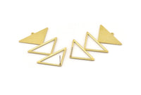 Brass Triangle Earring, 4 Raw Brass Triangle Earring With 1 Loop (47x30x1mm) M01809 A2247