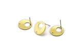 Brass Round Earring, 12 Raw Brass Round Earring With 1 Hole (13x0.80mm) M01645 A2466