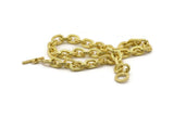 Brass Necklace Chain, Raw Brass Rope Chain Necklace, Chain Choker Necklace (45cm - 17.7 inc) 16x11x3mm N1838