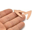 Rose Gold Letter Charm, 2 Rose Gold Plated Brass V Shape Charms With 1 Hole, Findings (31x22.5x0.80mm) D988 Q0885