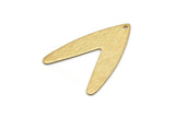 Brass Letter Charm, 12 Textured Raw Brass V Shape Charms With 1 Hole, Findings (31x22.5x0.80mm) D987