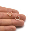 Rose Gold Circle Earring, 6 Rose Gold Plated Brass Circle Stud Earrings (12mm) N0442 A1132 Q0705