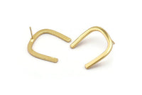 Abstract Earring Findings, 2 Gold Plated Brass Geometric Earring Findings  (27x25x1.5mm) BS 1975 H1682