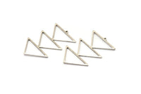 Antique Silver Brass Triangle Charm, 4 Silver Brass Triangle Charms With 1 Loop (47x30x1mm) M01791