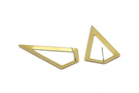 Brass Diamond Earring, 2 Raw Brass Diamond Stud Earrings (54x28.5x0.8mm) U150 A1795